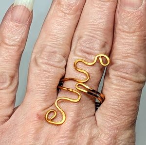 Handcrafted Adjustable Hammered Copper Boho Ring